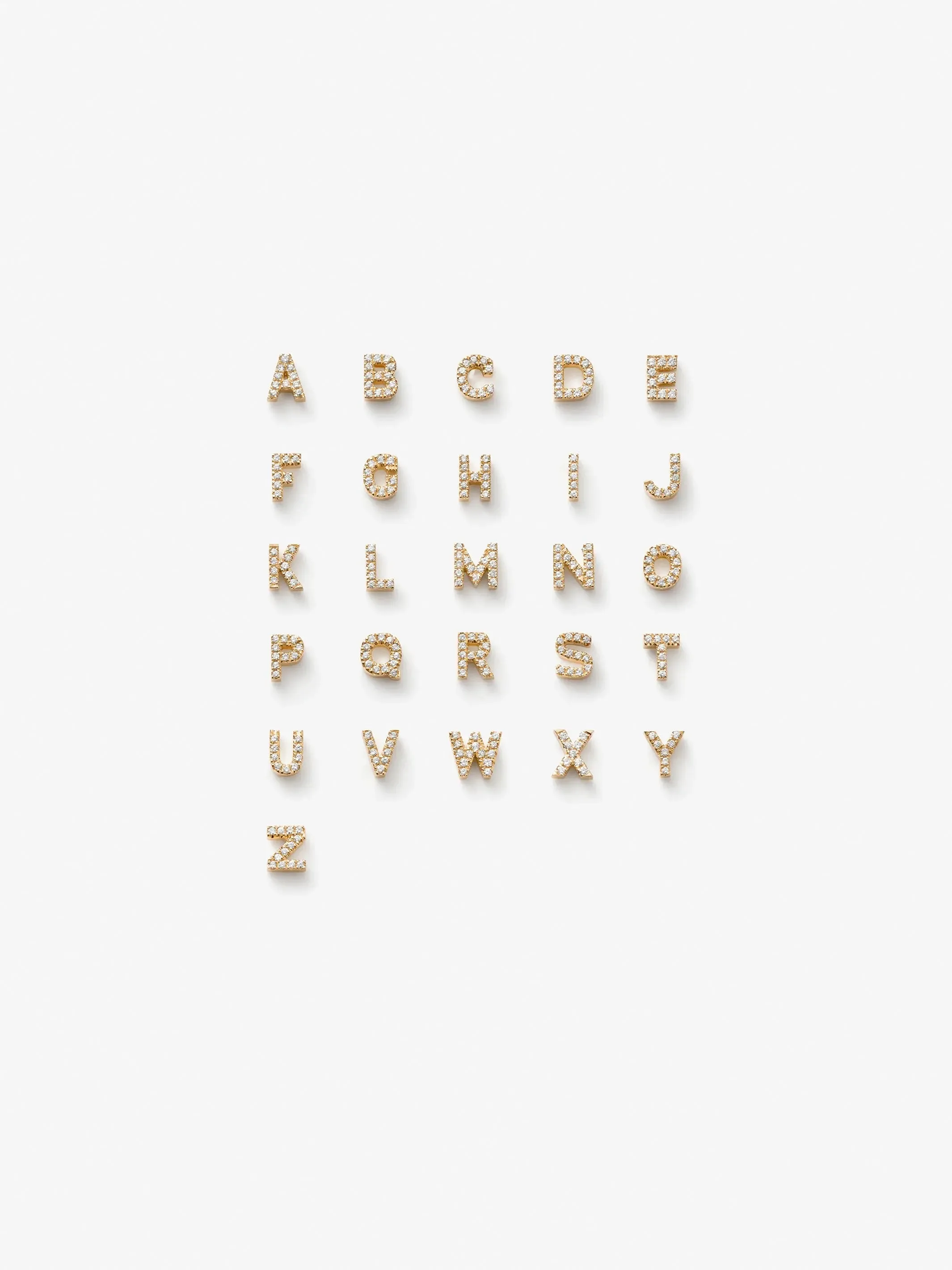 Three Diamond Letters & Heart Necklace