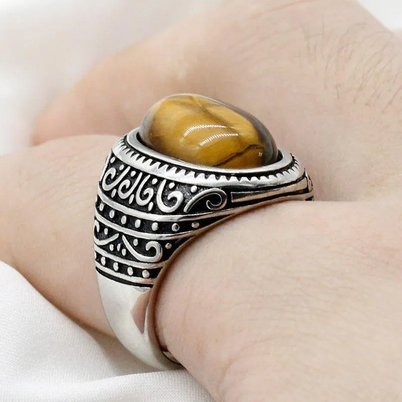 Tiger Eye Stone Charismatic Vintage Ring