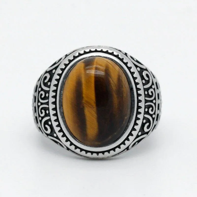 Tiger Eye Stone Charismatic Vintage Ring