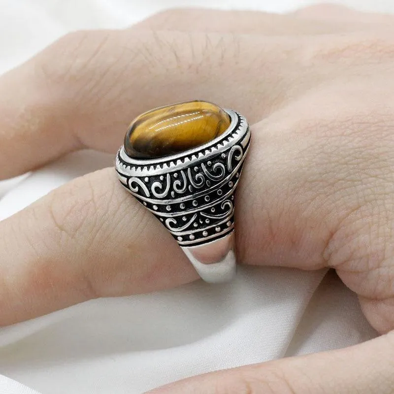 Tiger Eye Stone Charismatic Vintage Ring