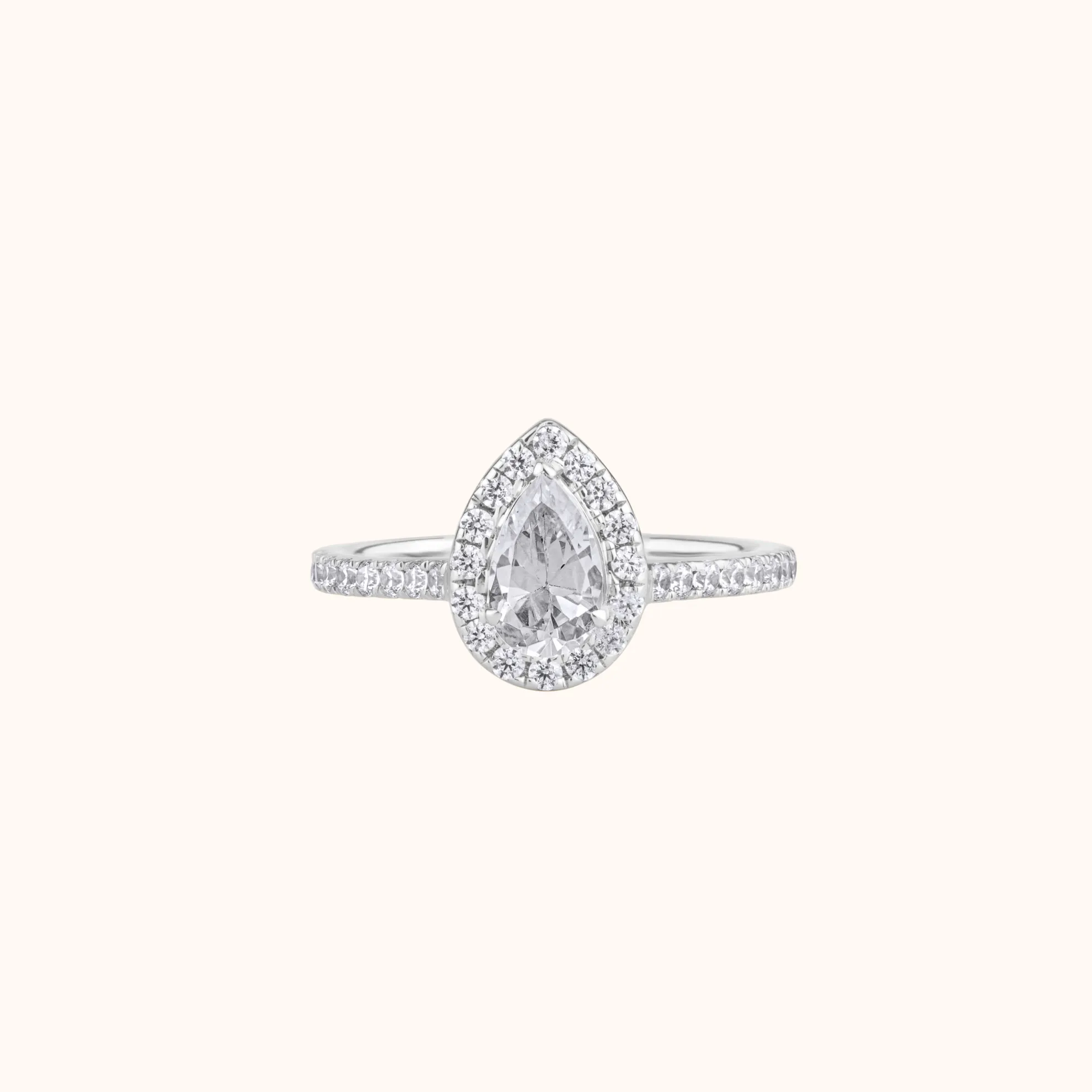 Timeless Elegant Pear Halo Ring