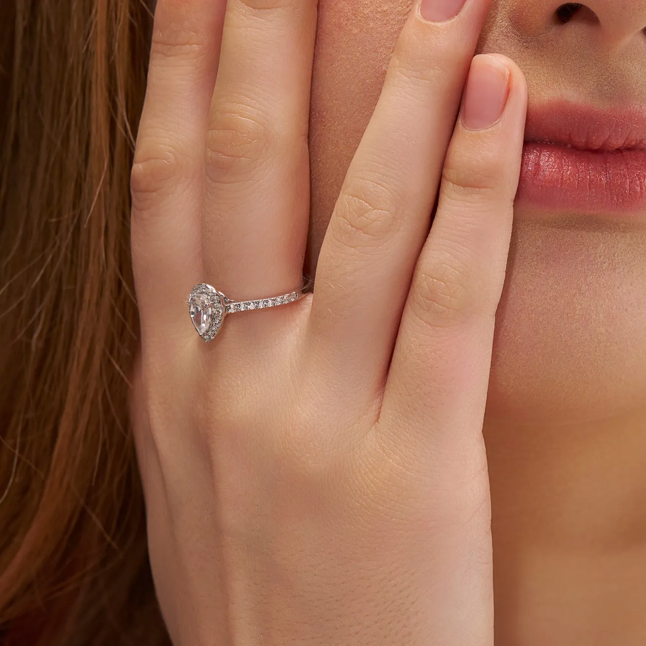 Timeless Elegant Pear Halo Ring