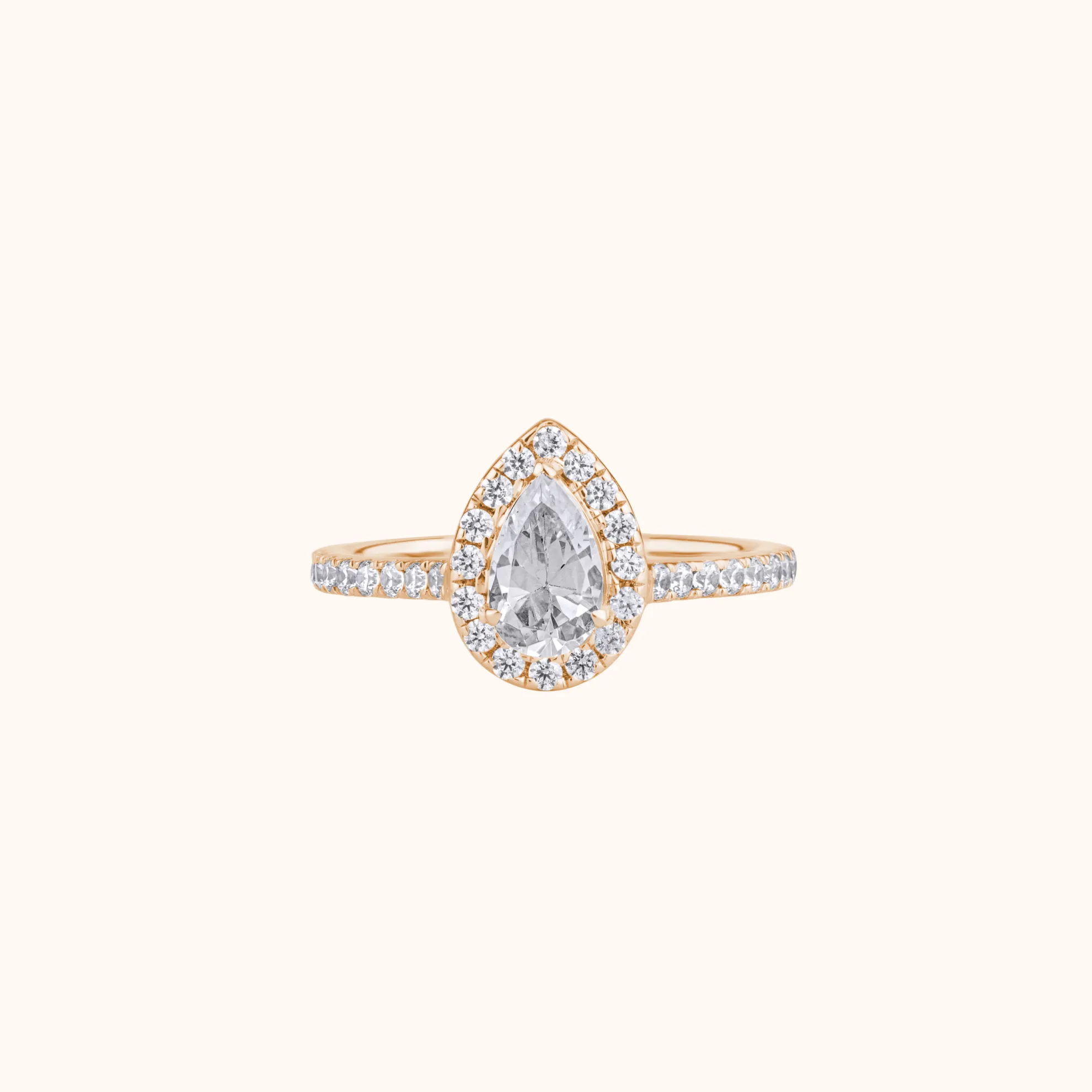 Timeless Elegant Pear Halo Ring