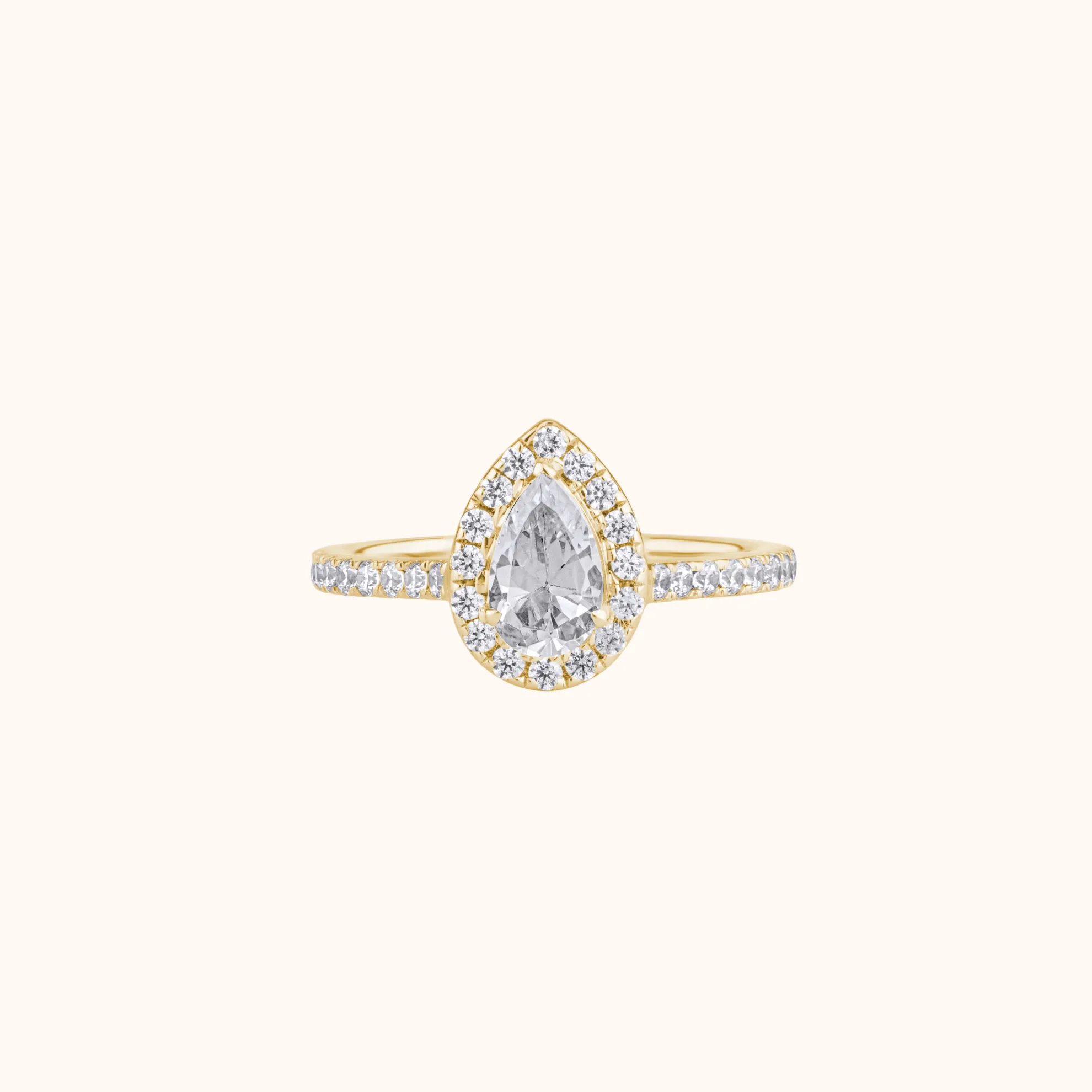 Timeless Elegant Pear Halo Ring