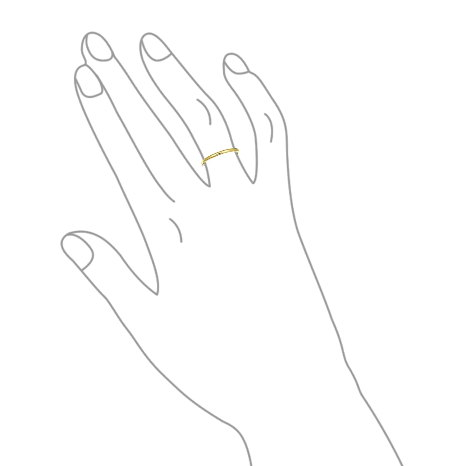 Traditional Genuine Diamond Chip 14K Gold North Star Textured Wedding Band Ring