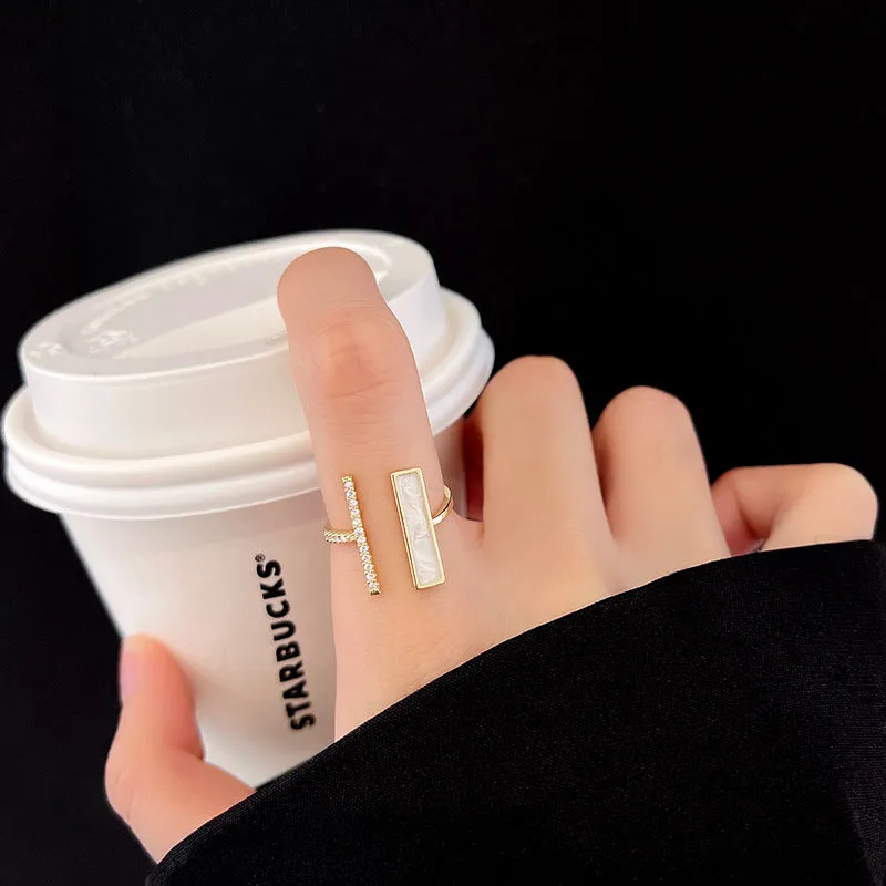 Trendy Square Zircon Open Finger Ring