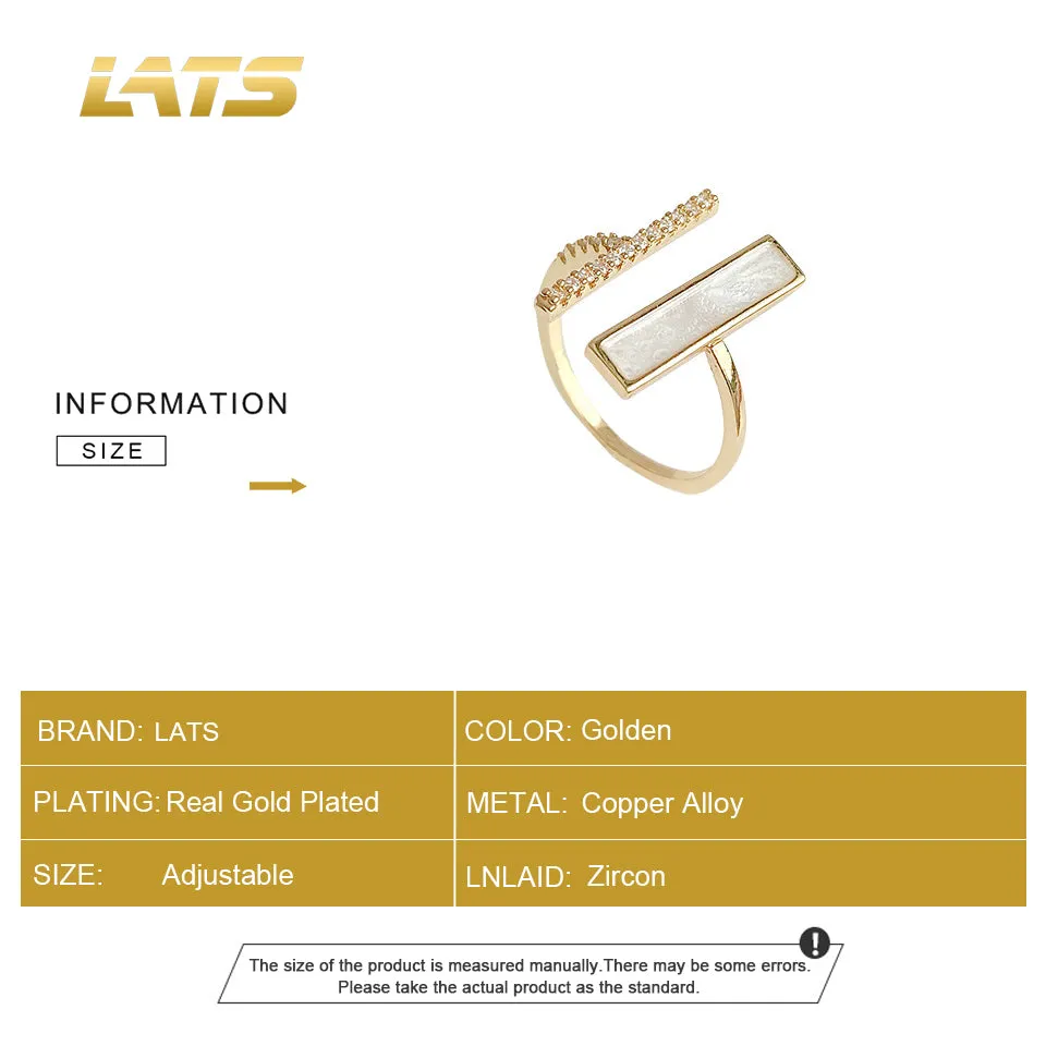 Trendy Square Zircon Open Finger Ring