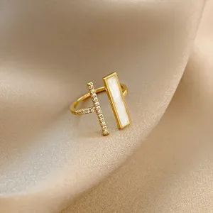 Trendy Square Zircon Open Finger Ring