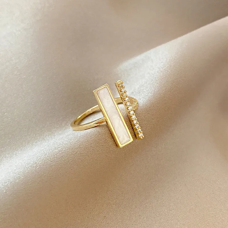 Trendy Square Zircon Open Finger Ring