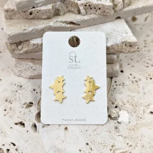 Triple star scratched effect studs
