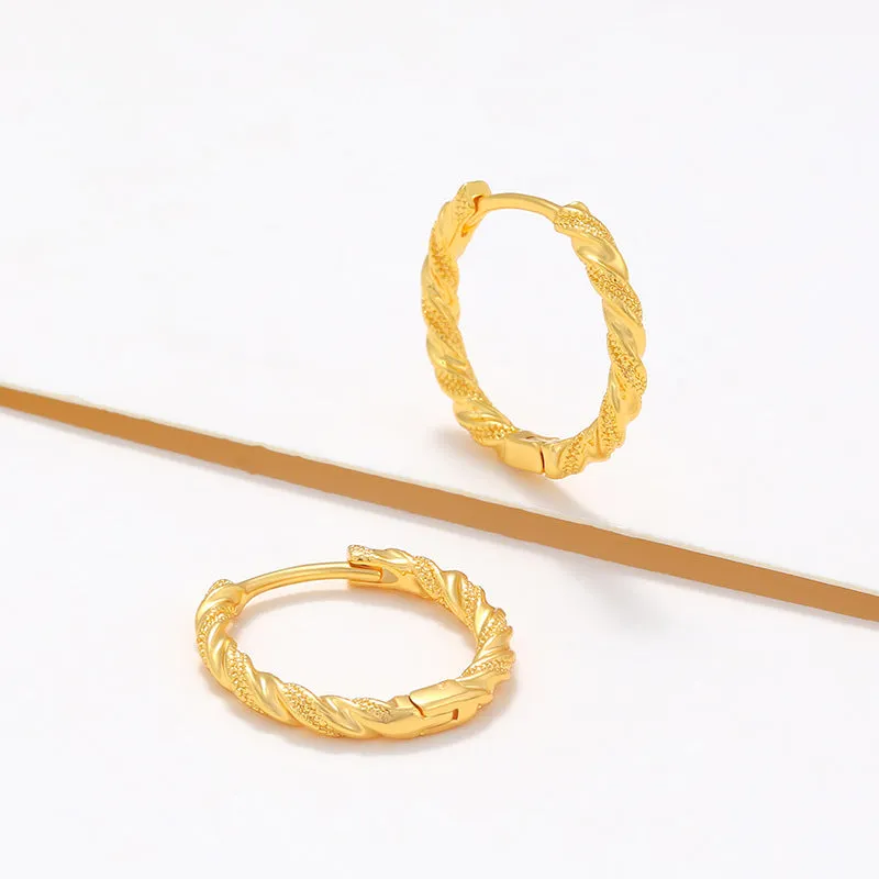 Twisted Round Simple Hoop Earrings