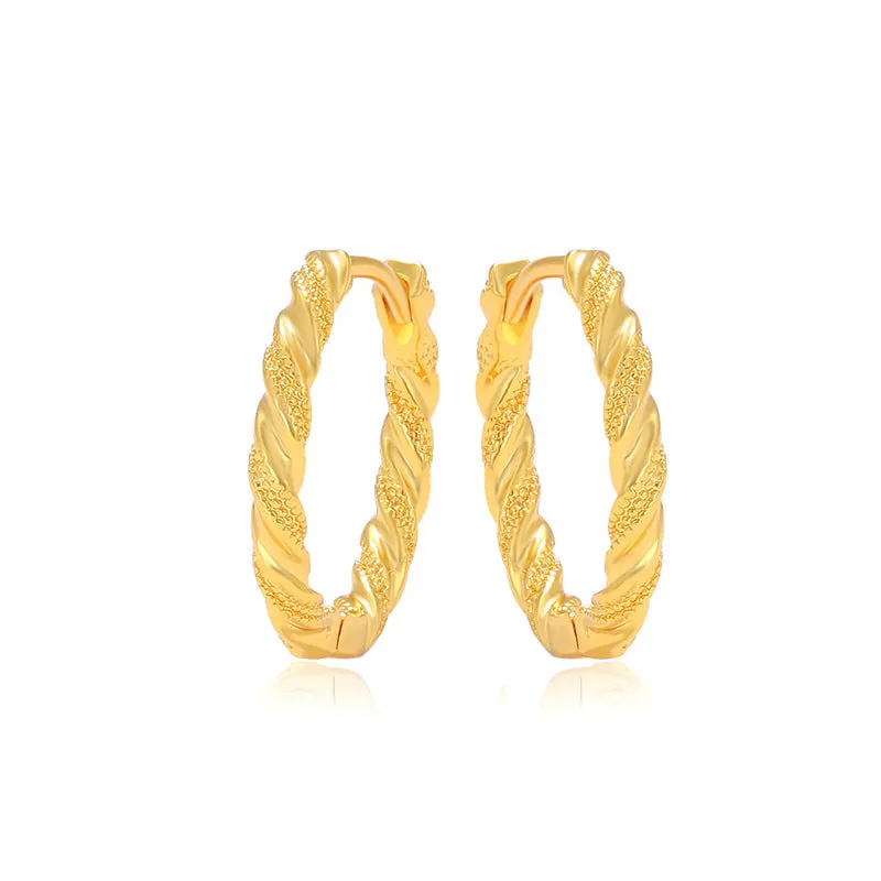Twisted Round Simple Hoop Earrings