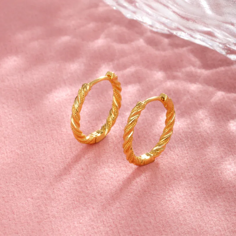 Twisted Round Simple Hoop Earrings