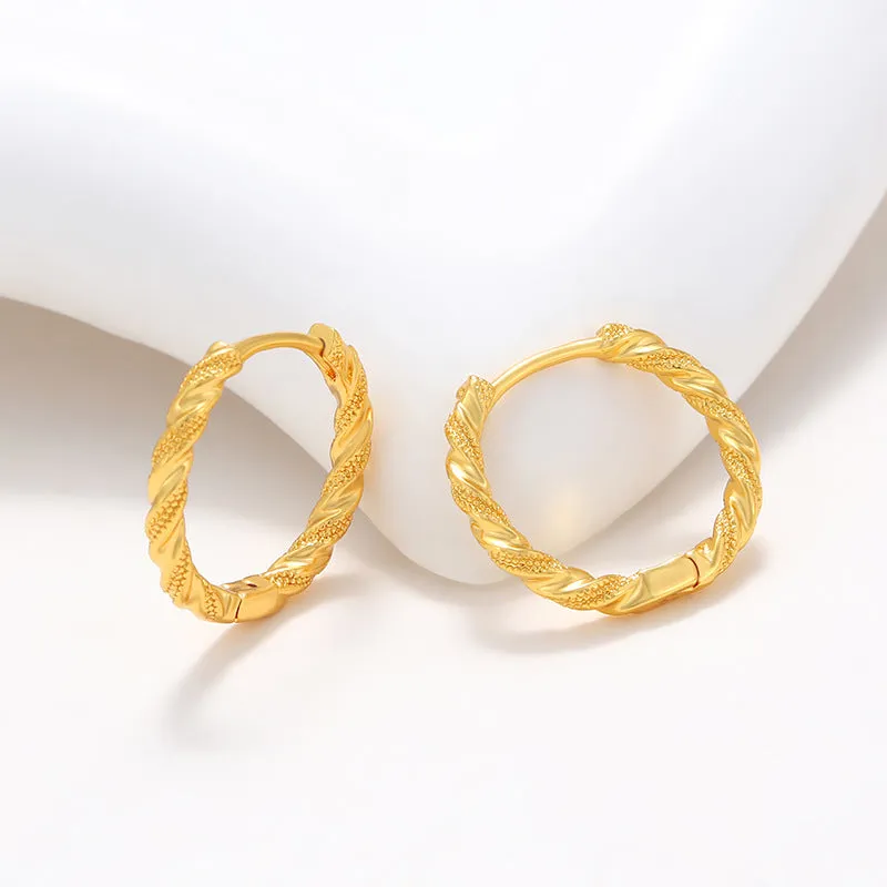 Twisted Round Simple Hoop Earrings
