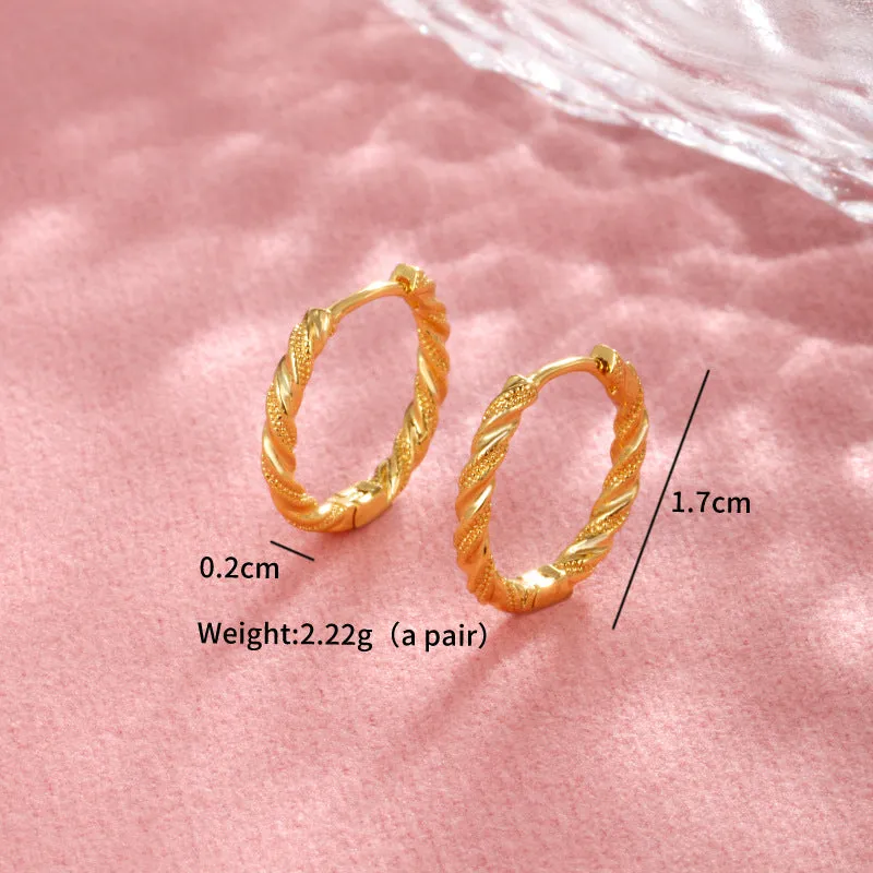 Twisted Round Simple Hoop Earrings