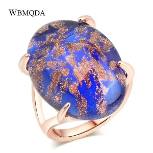 Vintage 7 Colors Glass Bohemian Selection Rings