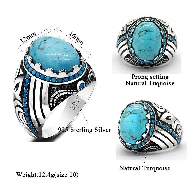 Vintage Natural Turquoise Ring in Silver