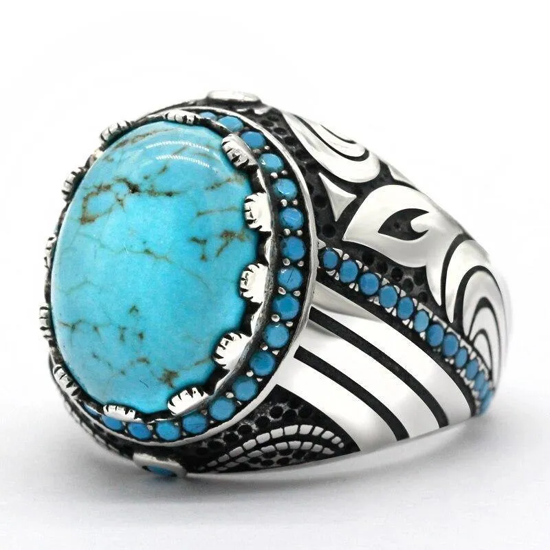 Vintage Natural Turquoise Ring in Silver