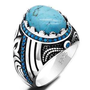 Vintage Natural Turquoise Ring in Silver