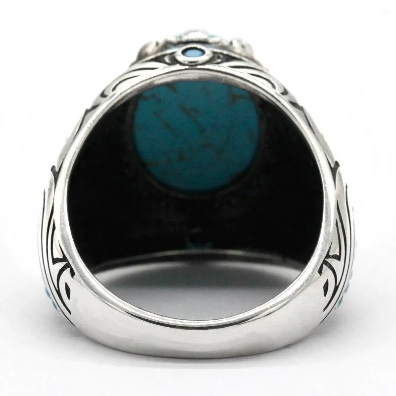 Vintage Natural Turquoise Ring in Silver