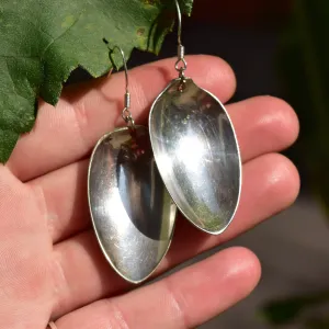 Vintage Sterling Silver Spoon Dangle Earrings, Spoon Earrings, Unique Earrings, 925 Earrings, 34mm