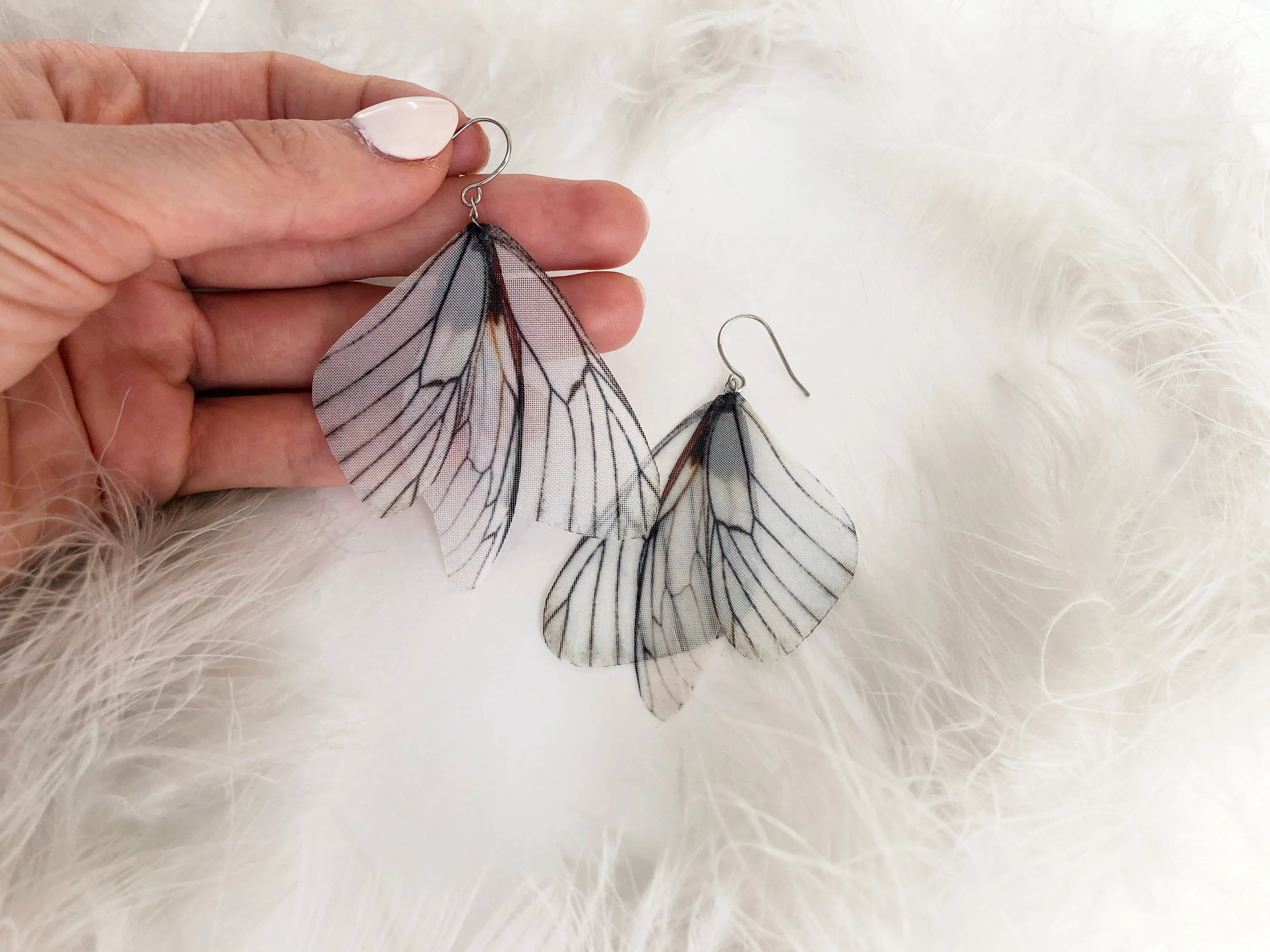 White Angel Wing Earrings Perfect Gift For Anyone Who Love Wings