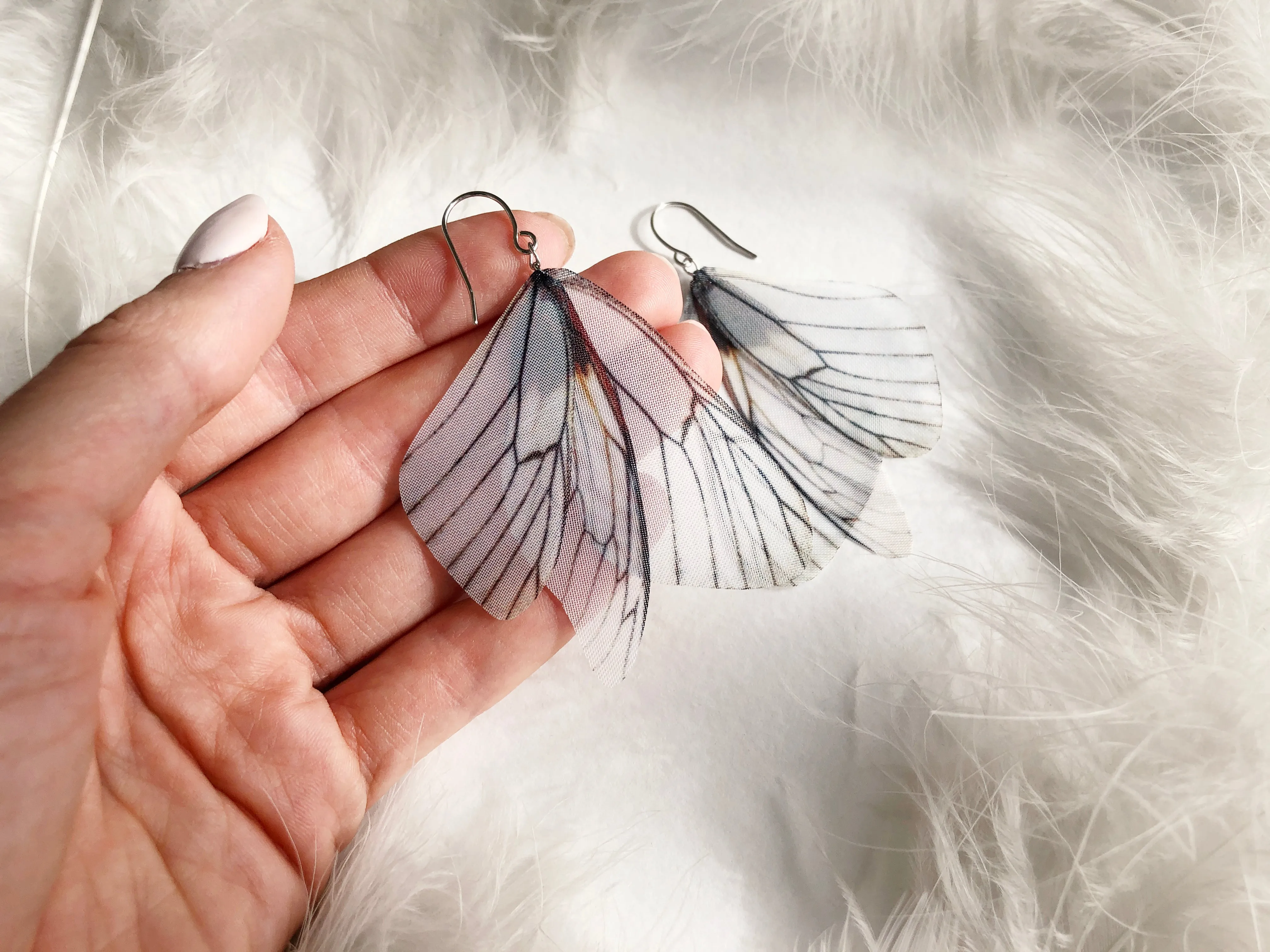 White Angel Wing Earrings Perfect Gift For Anyone Who Love Wings